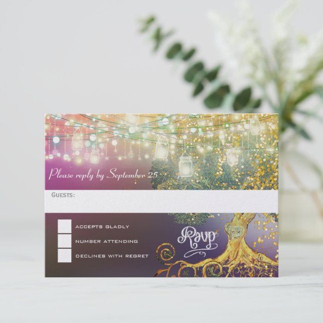 Cartons Réponse Purple Gold Enchanted Forest Chêne arbre Fairytale (Debout devant)