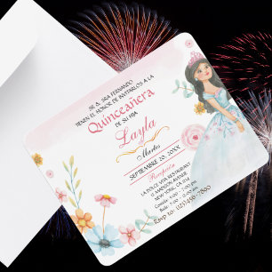 Cartons Réponse Quinceañera Elegante : Mis Quince Invitaciones Ros