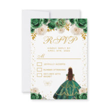 Quinceañera Princesse Florale Verte