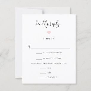 Cartons Réponse Rebecca Modern Black Script Repas Choice Mariage