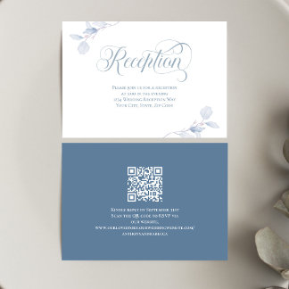 Cartons Réponse Réception de mariage avec code QR et fleurs en ble
