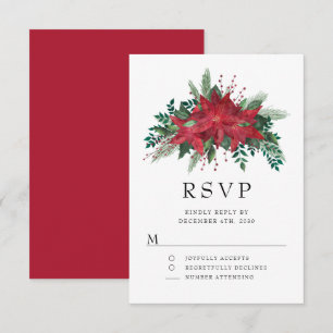Cartons Réponse Red Poinsettia fête de Noël Florale