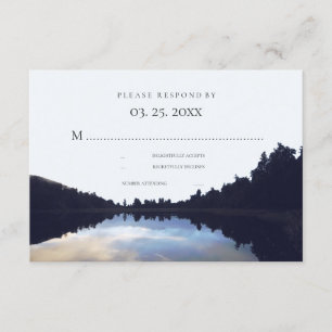 Cartons Réponse Réflexions du lac Rustique Mariage au bord du lac