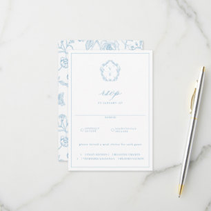 Cartons Réponse Regency Crest Light Blue Meice Choice Mariage