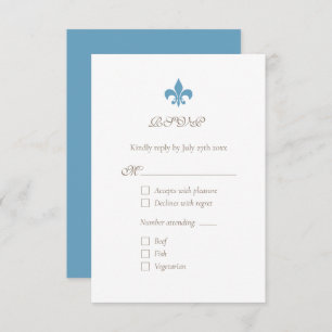 Cartons Réponse Regency French Blue Fleur de Lis Chic
