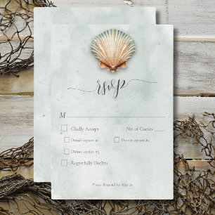 Cartons Réponse Repas Mariage Aqua Coastal moderne