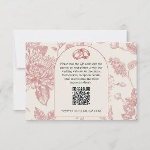 Cartons Réponse Rich Rouge Français Floral Toile Floral QR Code