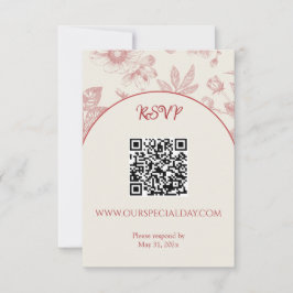 Cartons Réponse Riche Rouge Français Floral Toile Floral Floral