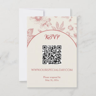 Cartons Réponse Riche Rouge Français Floral Toile Floral Floral