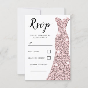 Cartons Réponse Robe rose gold pour toutes occasions anniversaire 