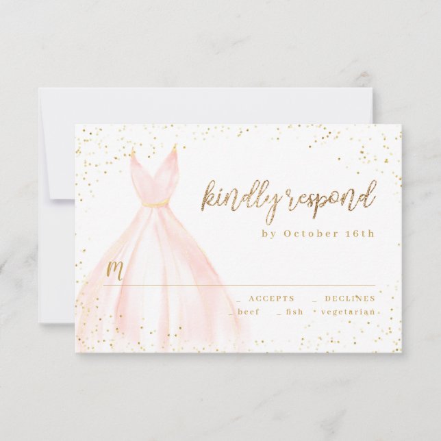 Cartons Réponse Robes de quinceañera à paillettes dorées élégantes (Devant)