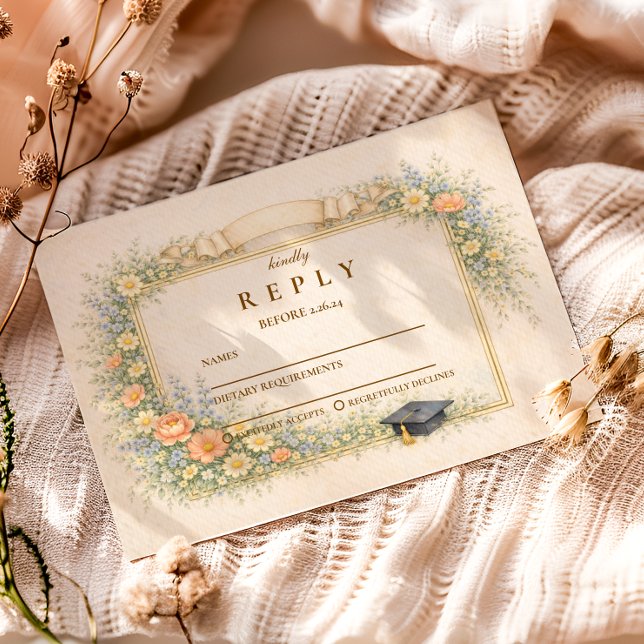 Cartons Réponse Romantic Pastel Graduation Party (Créateur téléchargé)