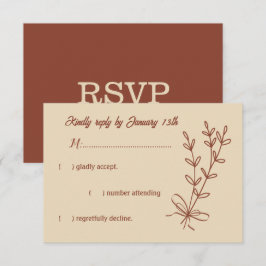 Cartons Réponse Romantique élégant mariage à fleurs en terre cuite