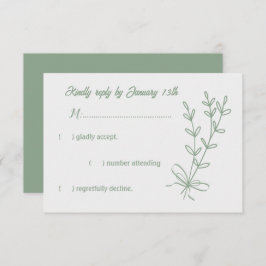 Cartons Réponse Romantique élégant mariage floral vert sauge