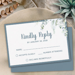 Cartons Réponse Romantique floral blanc fleurs douces gris mariage