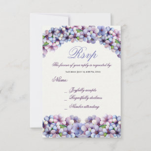 Cartons Réponse Romantique Poétique Lilac Aquarelle Mariage Floral