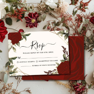 Cartons Réponse Romantique rose rouge rose rose florale Mariage d'