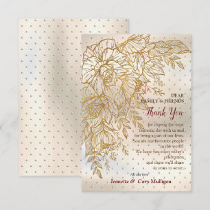 Cartons Réponse Rose de trait d'or sur un motif de texture crème