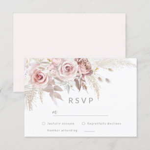 Cartons Réponse Rose Divin moderne Gold Blush Mariage