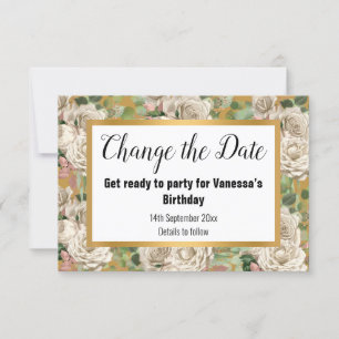 Cartons Réponse Rose ÉLÉGANT EUCALYPTUS GOLD MODIFIER LA DATE