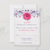 Rose Gerber Marguerite Violet Gris Floral Mariage 