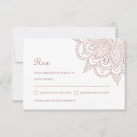Rose indien élégant Gold Mehndi Mariage hindou