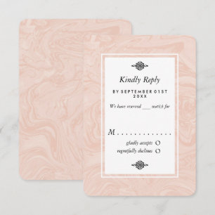 Cartons Réponse Rose marbré Élégant mariage vintage  marbré
