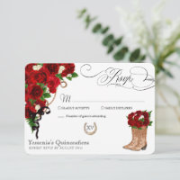 Rose rouge Floral Mariachi Quinceanera