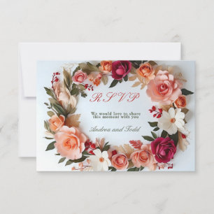 Cartons Réponse Roses de la couronne de fleurs marguerites mariage