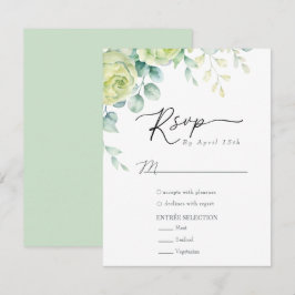 Cartons Réponse Roses de l'eucalyptus | Elegant Boho Greenery Mari