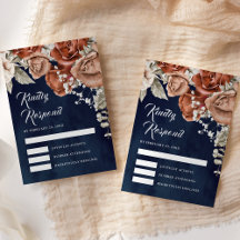 Roses en terre cuite orange brûlé Mariage Navy