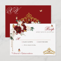 Roses rouges Bourgogne Gold Tiara Quinceanera