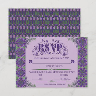 Cartons Réponse Roue horizontale d'art nouveau à chardon violet