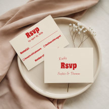 Rouge Rétro & Crème Mariage Typographie Vintage