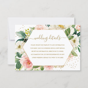 Cartons Réponse Rougissent les détails floraux de mariage d'or