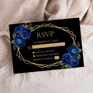 Cartons Réponse Royal Blue Floral Gold Geo Black Détails sur le Ma