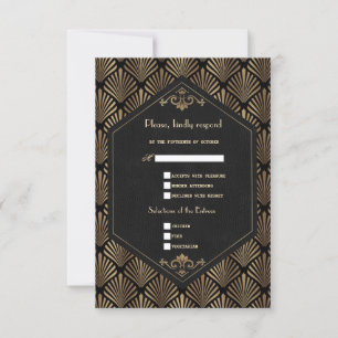 Cartons Réponse Royal Roaring 20's Gold Black Grand Mariage