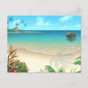 Cartons Réponse RSVP-2 Plage exotique sans vellum