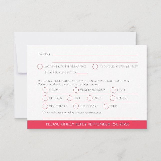 Cartons Réponse Ruby 40e anniversaire Mariage aquarelle coeur (Dos)