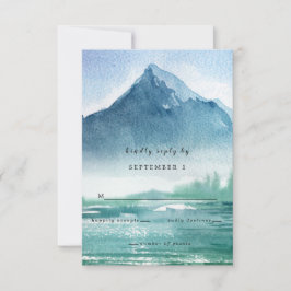 Cartons Réponse Russe Aquarelle Pine Mountains Lac Mariage