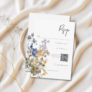 Cartons Réponse Russe Meadow Fleurs sauvages Purple Aquarelle QR