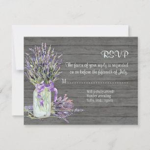 Cartons Réponse Rustic Country Mason Jar Lace n Lavender Floral