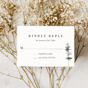 Cartons Réponse Rustic Forest Mountain Woodland Response Card