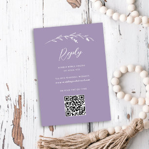 Cartons Réponse Rustic Lavender Fleur sauvage en ligne QR Code Mar