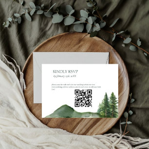 Cartons Réponse Rustic Woodland Mountain Forest Détails du Mariage