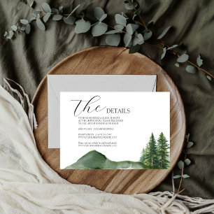 Cartons Réponse Rustic Woodland Mountain Forest Détails du Mariage
