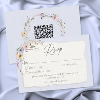 Rustique Bleu Poussiéreux Mariage Fleur Sauvage QR