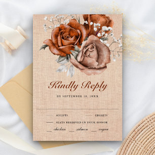 Cartons Réponse Rustique Burlap Orange Brûlé Rose Terracotta Maria