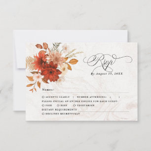 Cartons Réponse Rustique Burnt Orange Terracotta Élégant Mariage