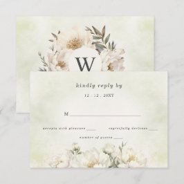 Cartons Réponse Rustique Elégant Verdure Blanc Floral Mariage